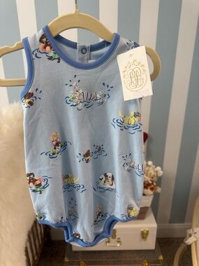 The Beaufort Bonnet Company Light Blue Animal Swim Print One-Piece